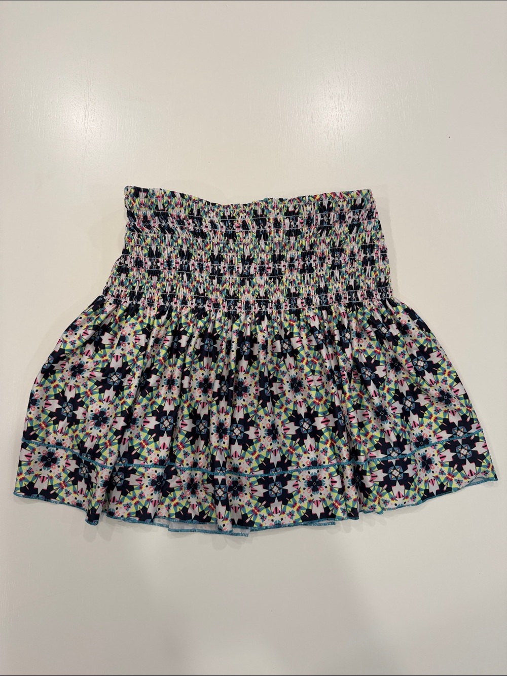 Lucky in Love Floral Geo Print Tennis Skirt - Navy Multi